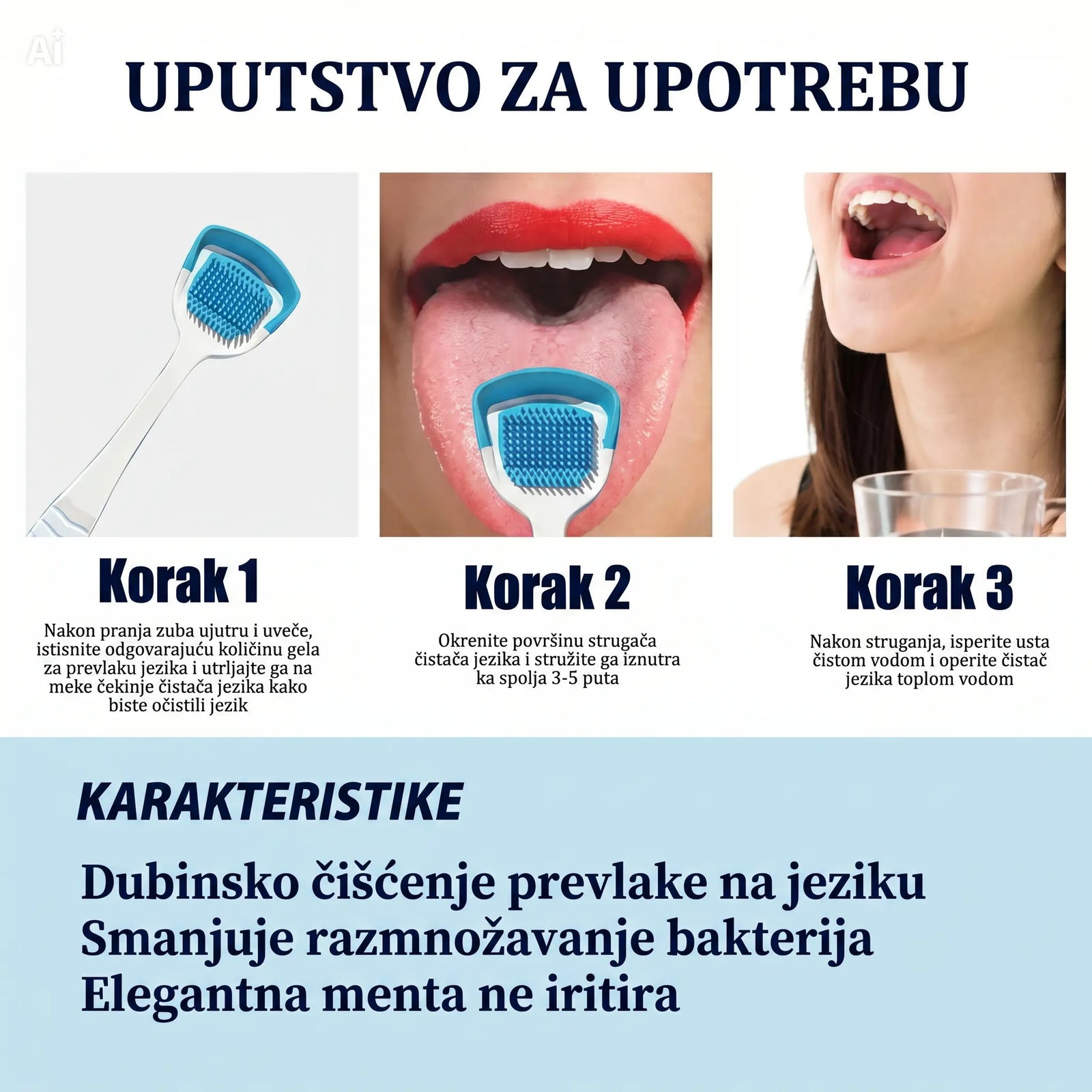 Antibakterijski Set Za Čišćenje Jezika