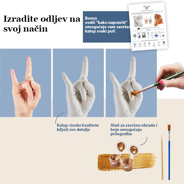 Komplet za izradu gipsanog otiska ruku za uspomenu