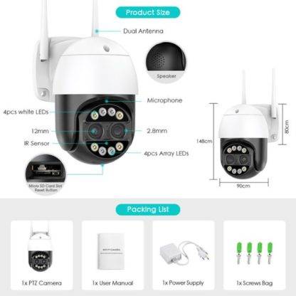 Bežična IP WiFi Kamera – 2 sočiva – 8x zoom